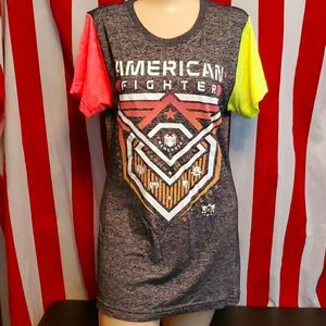 Ladies XL American Fighter Buckle Tee Neon